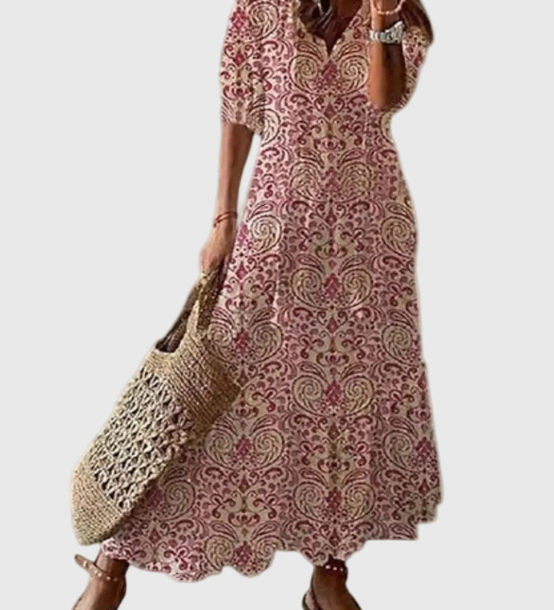 Amália - Boho Vintage Nyári Maxi Ruha