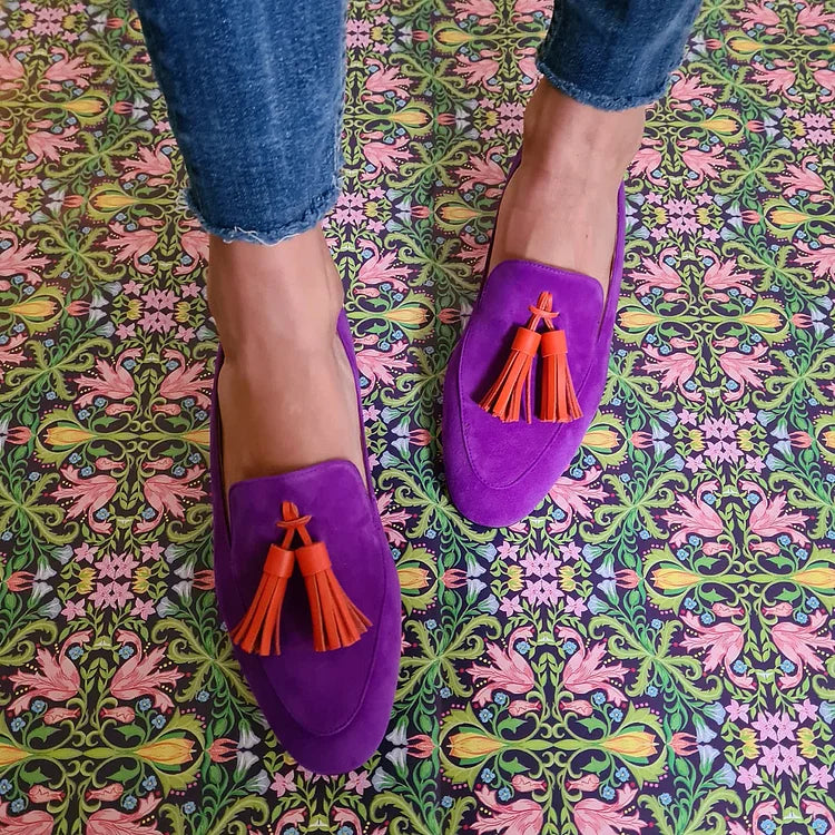 Viola – lila elegáns bojtos loafer cipő