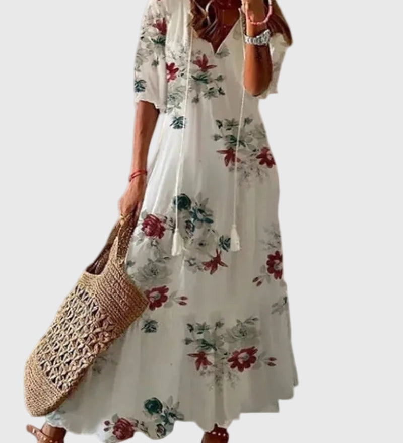 Amália - Boho Vintage Nyári Maxi Ruha