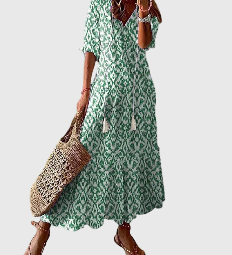 Amália - Boho Vintage Nyári Maxi Ruha