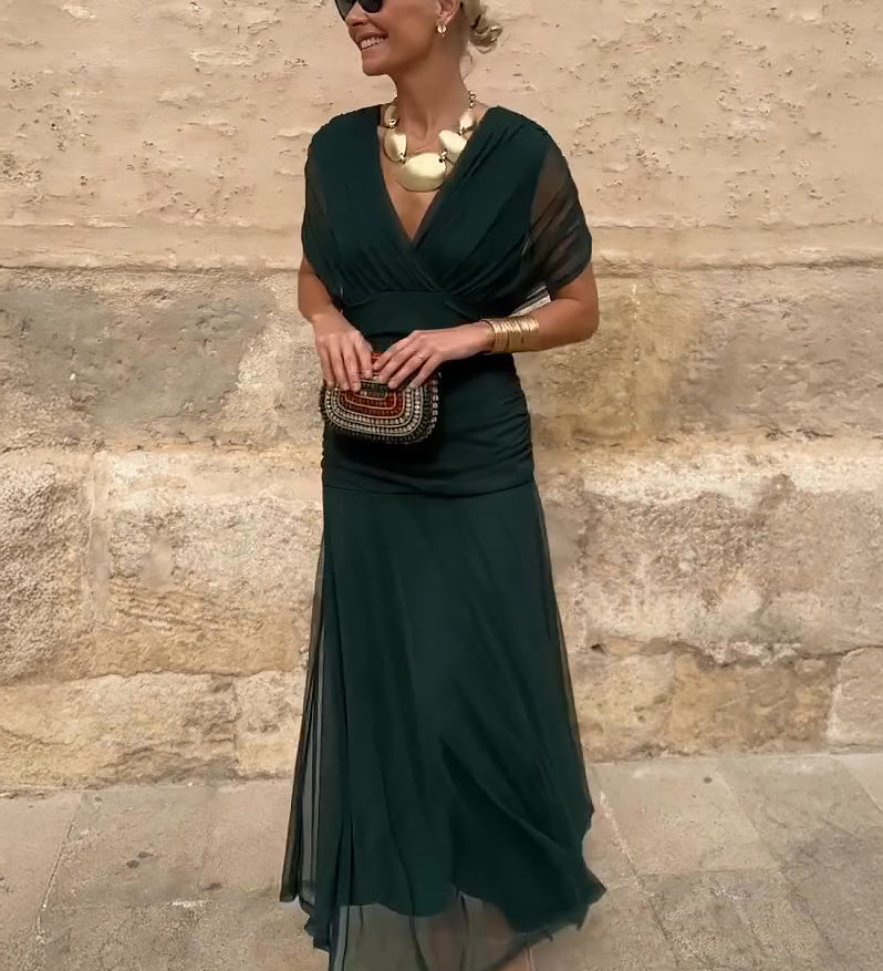 Luisa – hosszú V-kivágású estélyi ruha