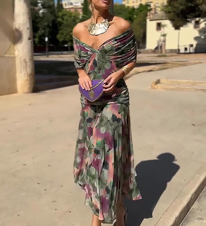 Henrietta – elegáns hosszú áramló ruha