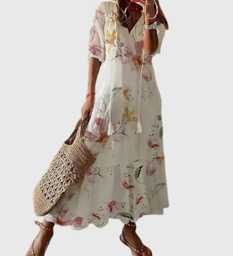 Amália - Boho Vintage Nyári Maxi Ruha