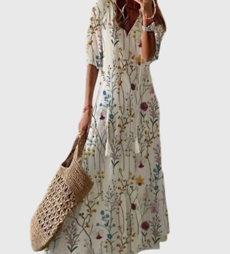 Amália - Boho Vintage Nyári Maxi Ruha