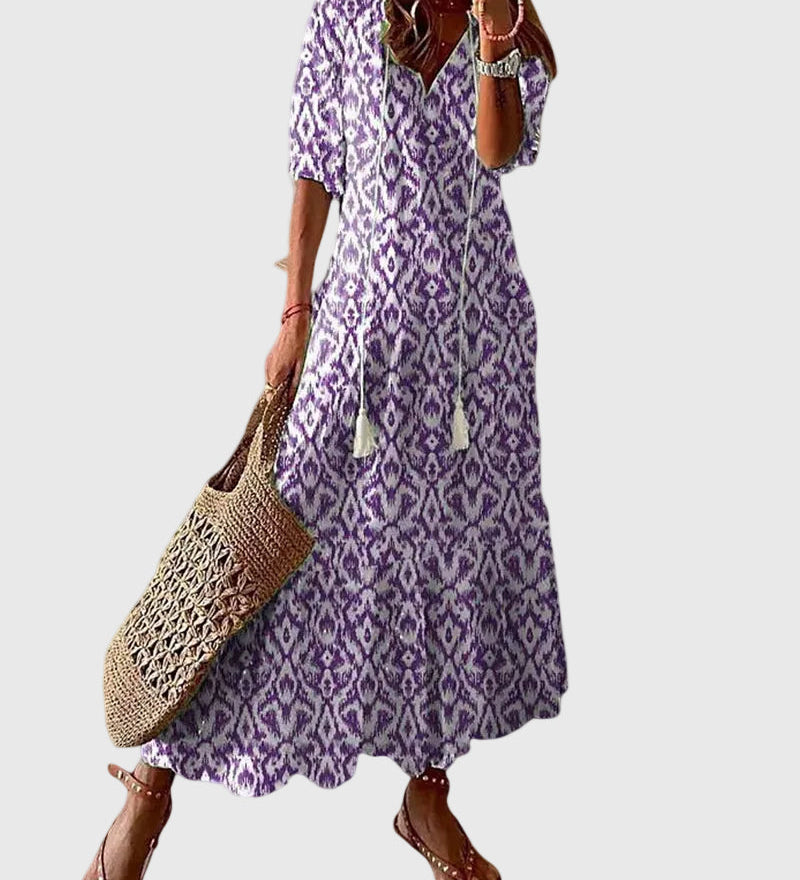 Amália - Boho Vintage Nyári Maxi Ruha