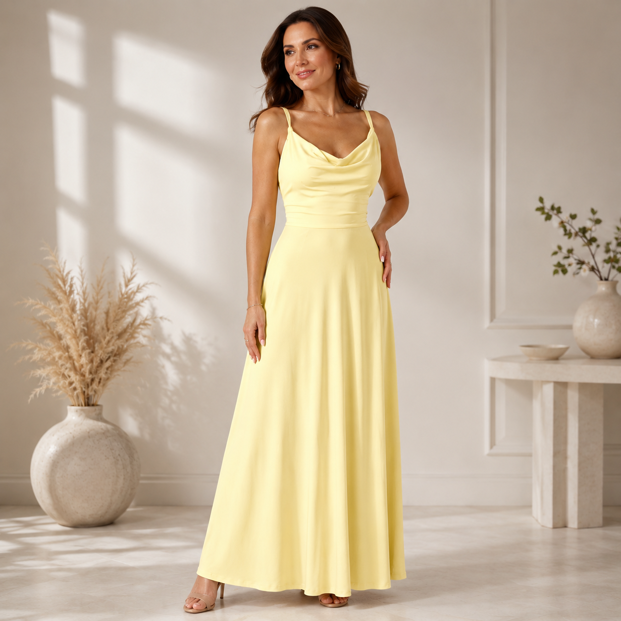 Léna – romantikus pántnélküli elegáns maxi ruha