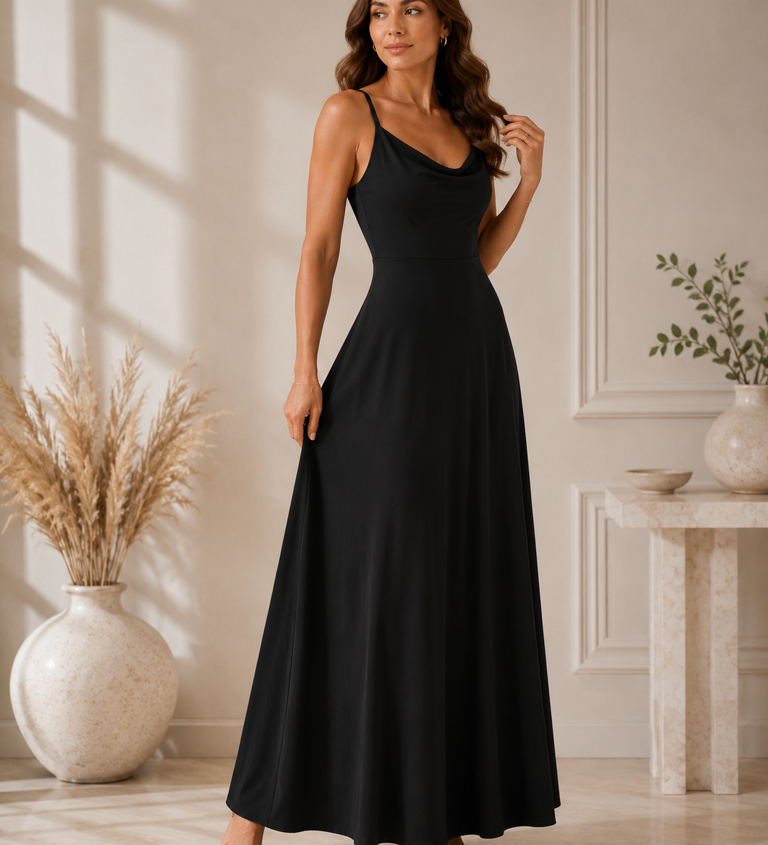 Léna – romantikus pántnélküli elegáns maxi ruha