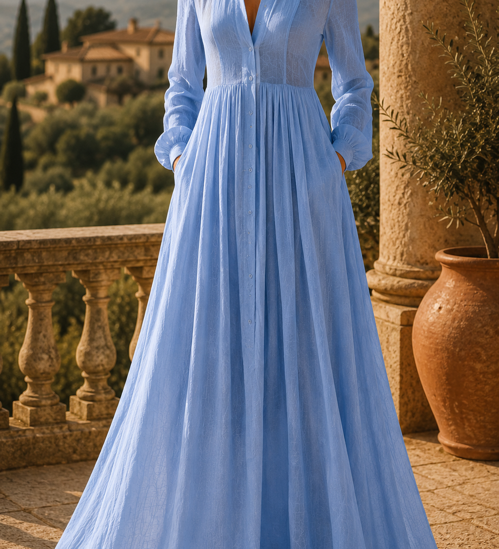 Katalin – hosszú elegáns ruha mély dekoltázzsal