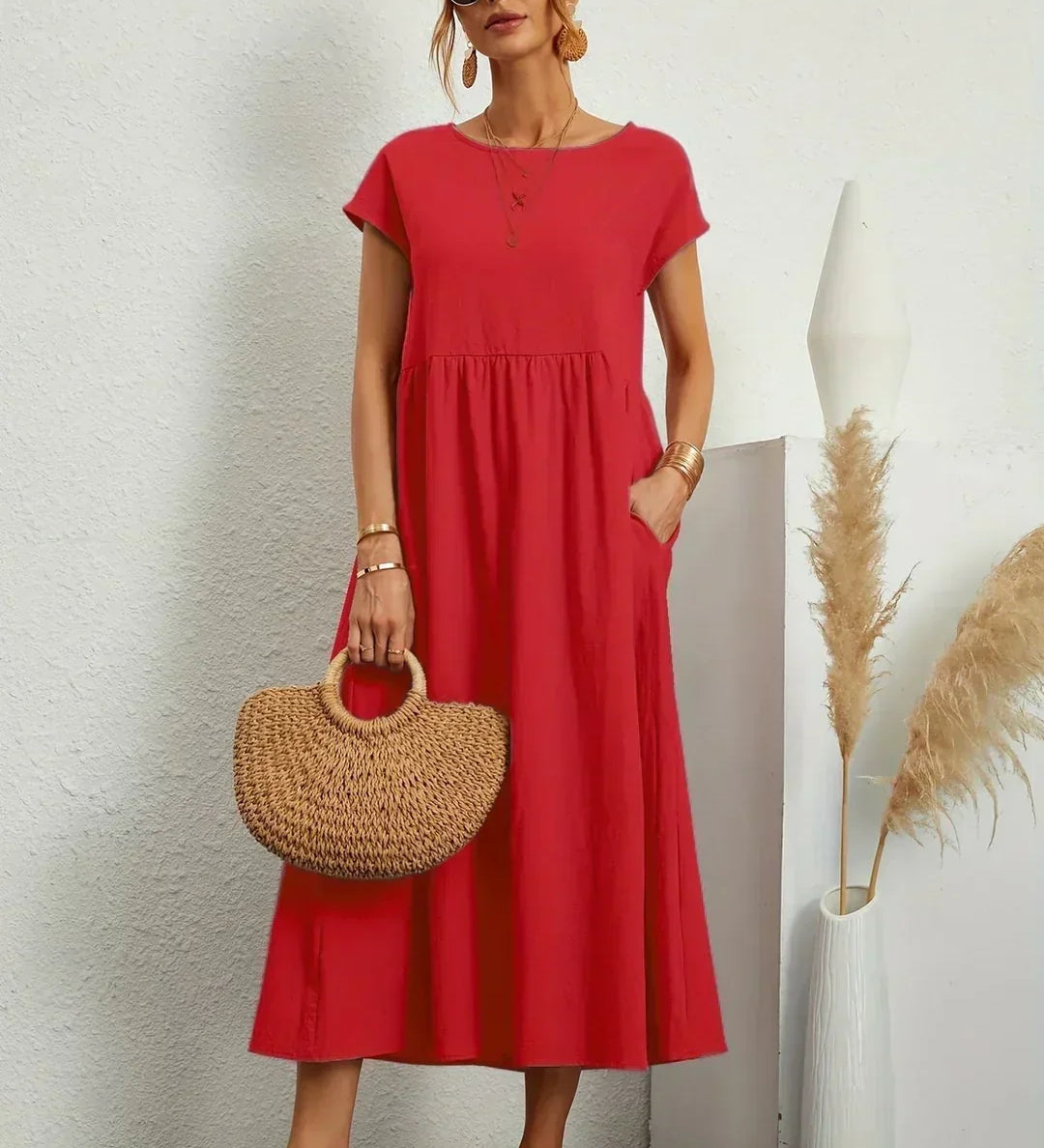 Izabél – elegáns kényelmes nőies midi ruha