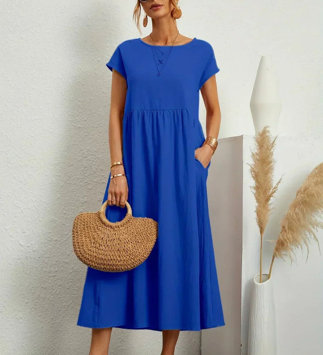 Izabél – elegáns kényelmes nőies midi ruha