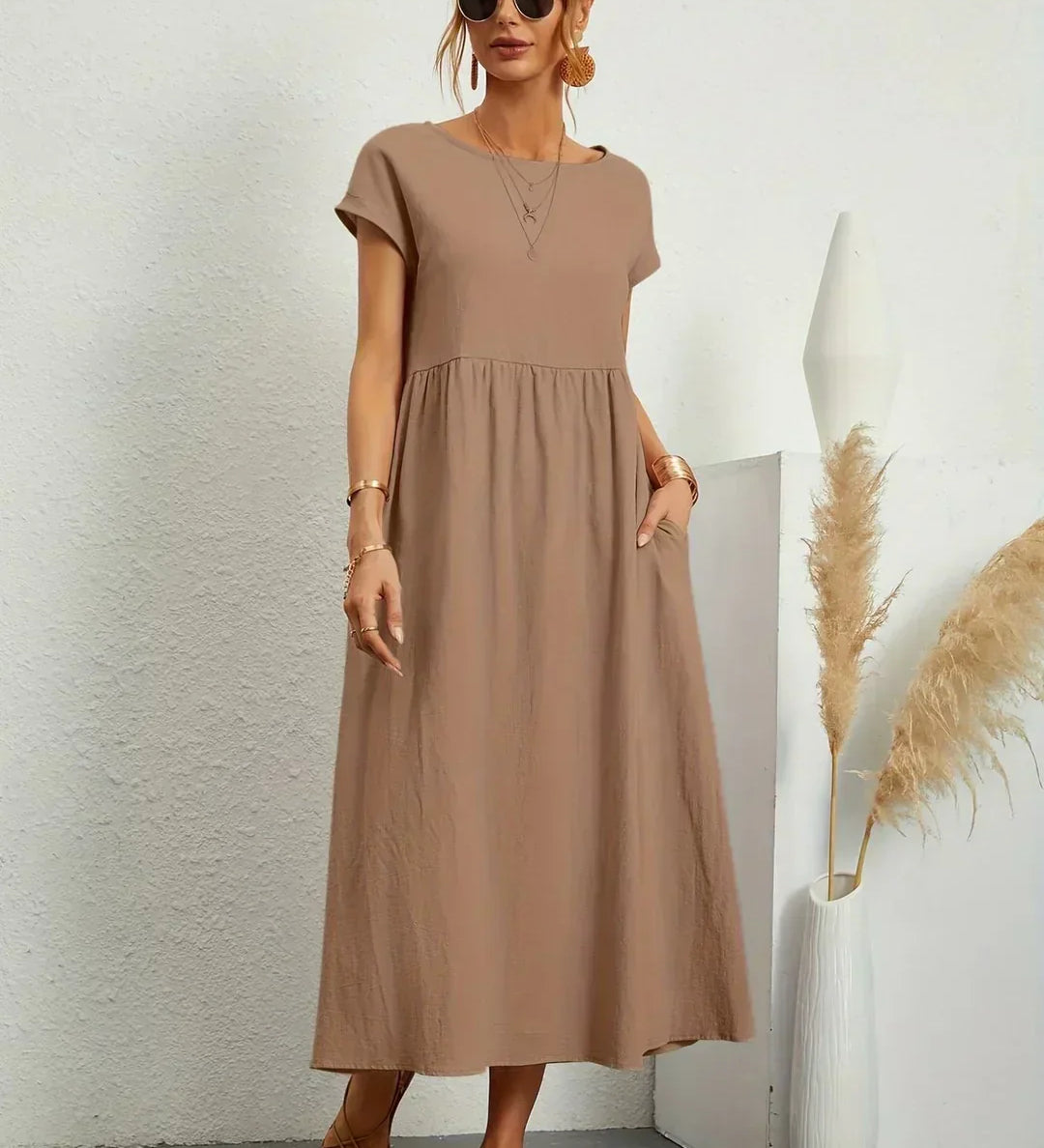 Izabél – elegáns kényelmes nőies midi ruha
