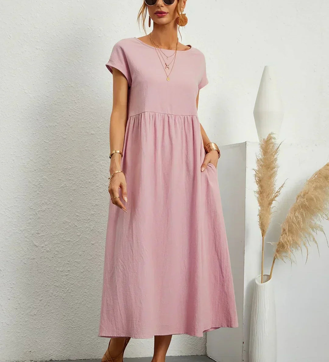Izabél – elegáns kényelmes nőies midi ruha
