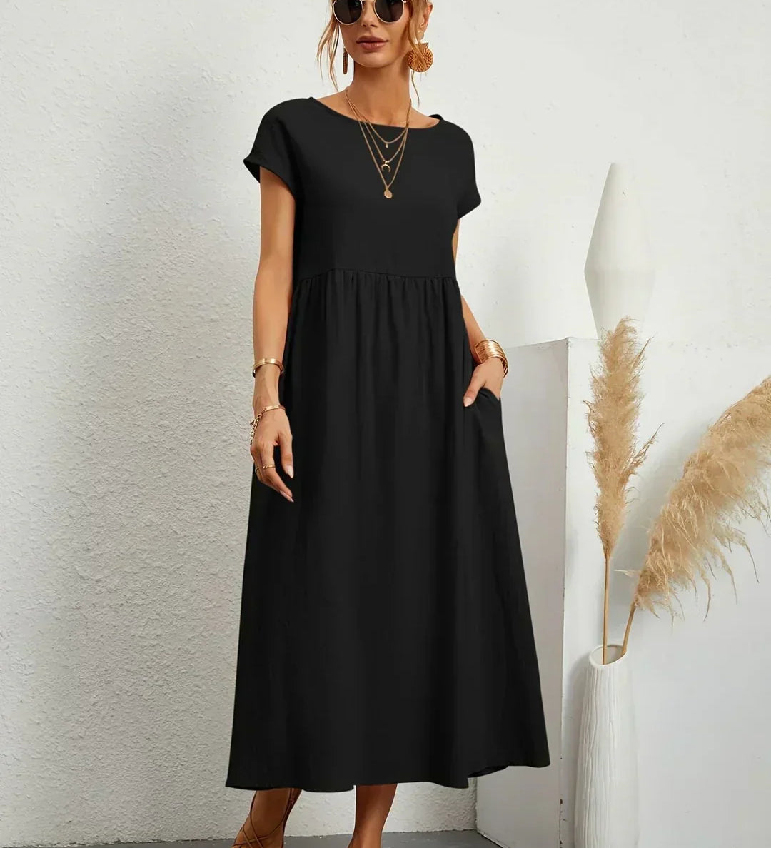 Izabél – elegáns kényelmes nőies midi ruha