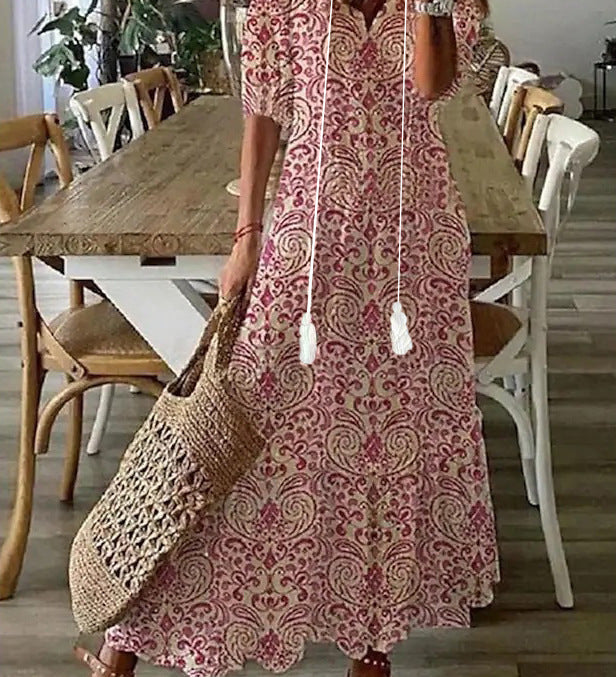 Lenke – boho vintage nyári maxi ruha