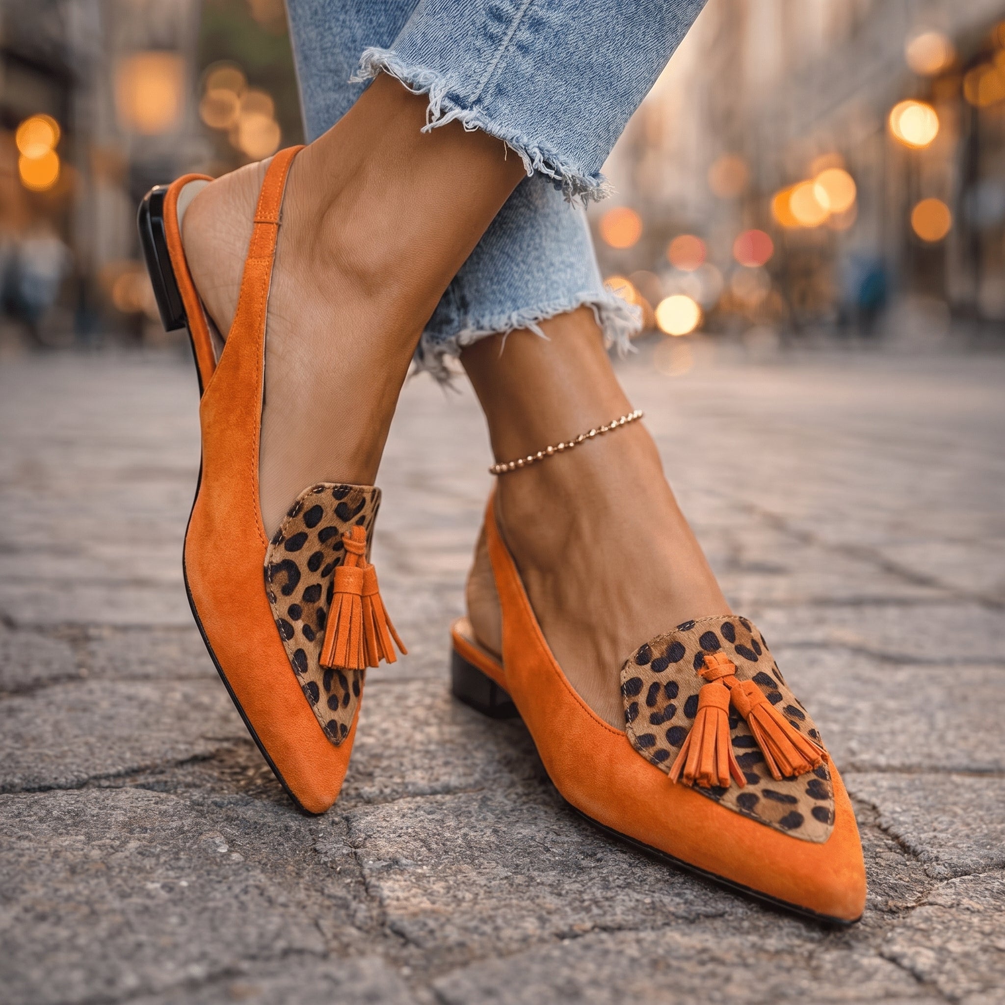 Nexória – kétszínű elegáns mules pomponokkal